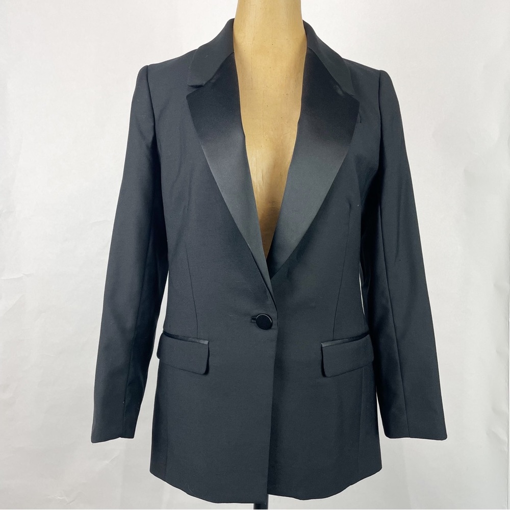 J CREW COLLECTION “Willa Tuxedo” Blazer in Italian Wool NWT BLACK Size 2